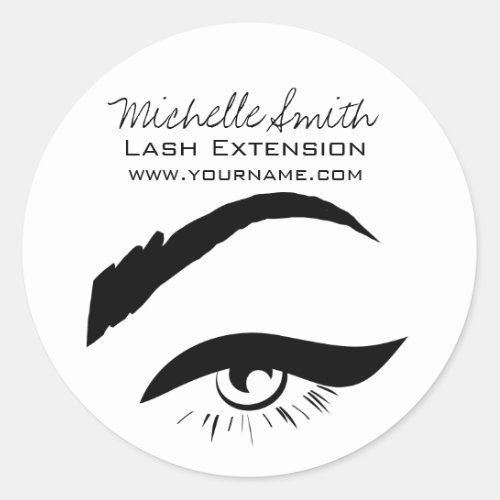 Black Eyeliner lash extension henna make up icon Classic Round Sticker