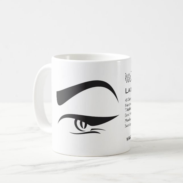 Black Eyeliner lash extension henna make up icon Coffee Mug (Front Left)