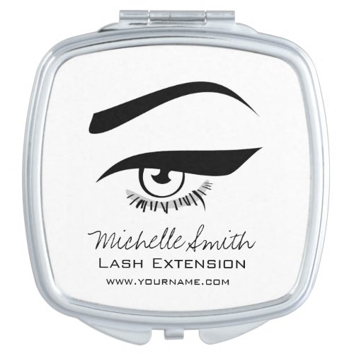 Black Eyeliner lash extension henna make up icon Compact Mirror