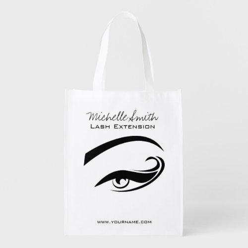 Black Eyeliner lash extension henna make up icon Grocery Bag