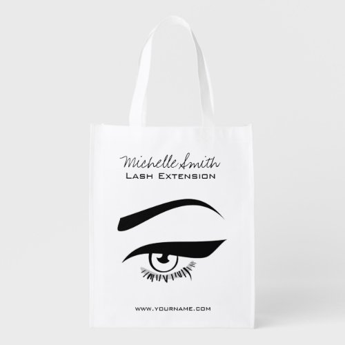 Black Eyeliner lash extension henna make up icon Grocery Bag