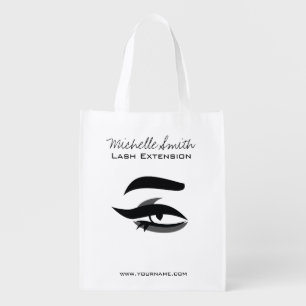 Black Eyeliner lash extension henna make up icon Grocery Bag