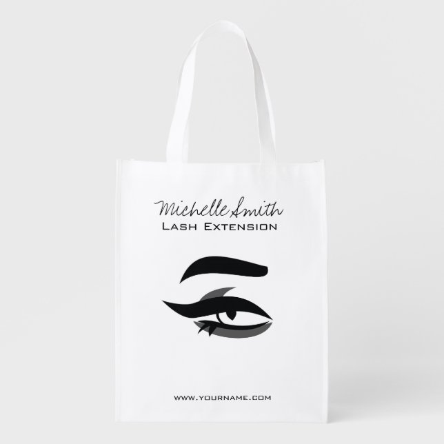 Black Eyeliner lash extension henna make up icon Grocery Bag (Front)