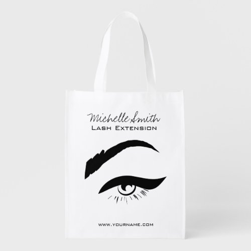 Black Eyeliner lash extension henna make up icon Grocery Bag