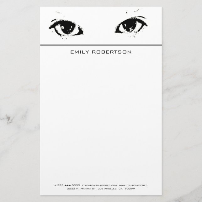 Black Eyes Stationery (Front)