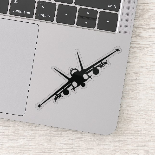Black F/A-18C Front View Silhouette Sticker (Detail)