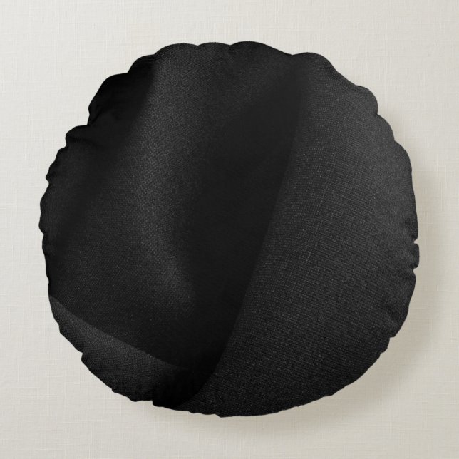 Black fabric material round pillow (Front)