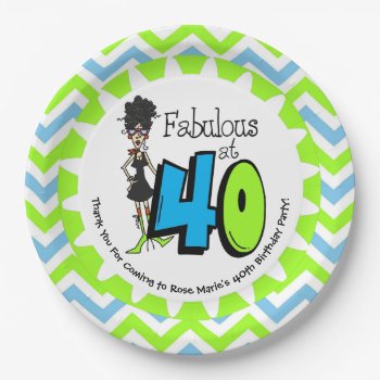 Black Fabulous At 40 40th Birthday Paper Plates by birthdayTshirts at Zazzle