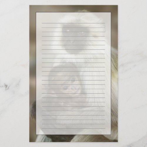 Black_face Langurs mother with baby in Stationery