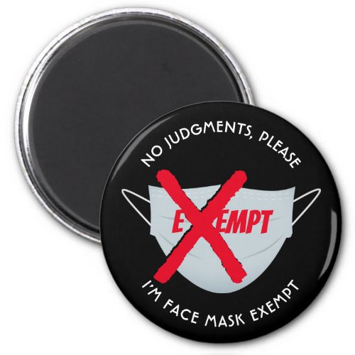 Black  FACE MASK EXEMPT Magnet