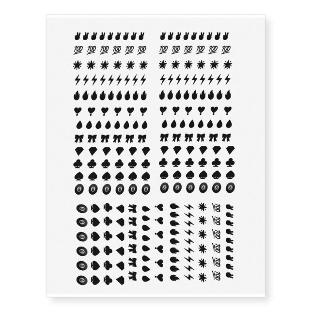 Black Face  temporary tattoos (Front)