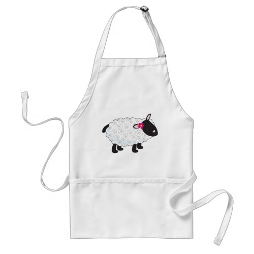 Black Faced Sheep With White Wool Adult Apron