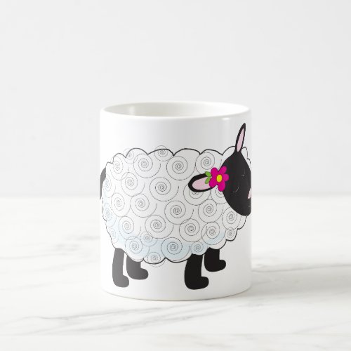 Black Faced Sheep With White Wool Coffee Mug