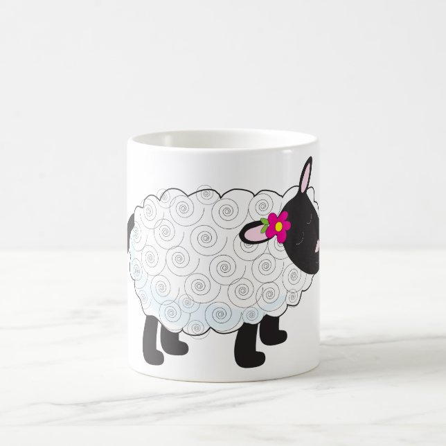 Black Faced Sheep With White Wool Coffee Mug (Center)