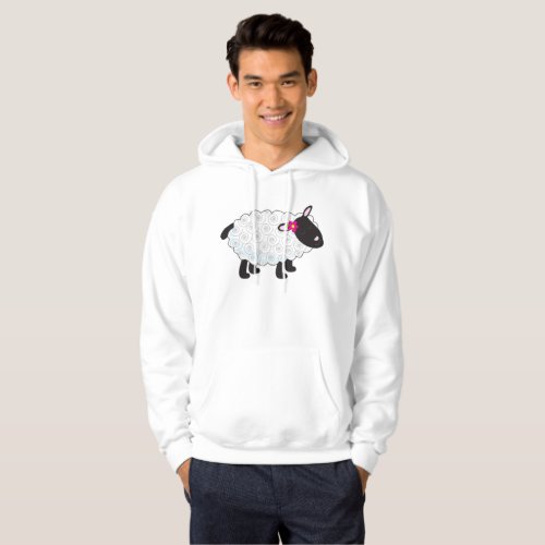 Black Faced Sheep With White Wool Hoodie