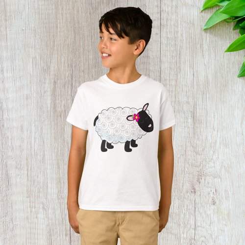 Black Faced Sheep With White Wool T_Shirt