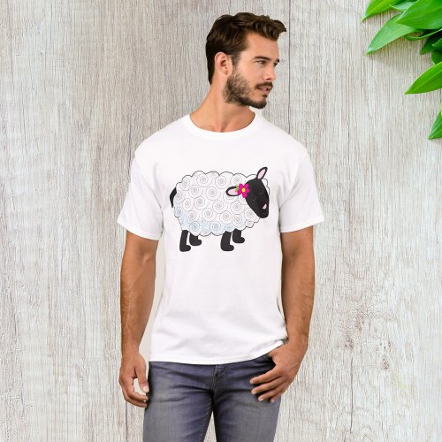 Black Faced Sheep With White Wool T_Shirt