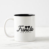 Black Fade letters Funcle Fun Uncle with eyeglass Two-Tone Coffee Mug (Left)