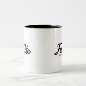 Black Fade letters Funcle Fun Uncle with eyeglass Two-Tone Coffee Mug (Center)