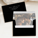 Black Faded Photo Pre-Printed Return Address 5x7 Envelope<br><div class="desc">Simple PRE-PRINTED RETURN ADDRESS envelope featuring elegant and romantic swirly calligraphy lettering with a faded photo. For more advanced customization of this design,  please click the BLUE DESIGN TOOL BUTTON above!</div>