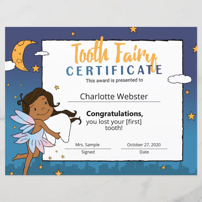 black-fairy-clip-art-first-lost-tooth-certificate-zazzle