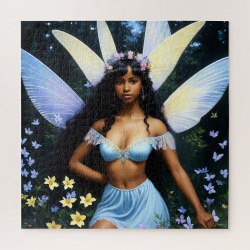 Black Fairy Girl Melanin Magic Jigsaw Puzzle