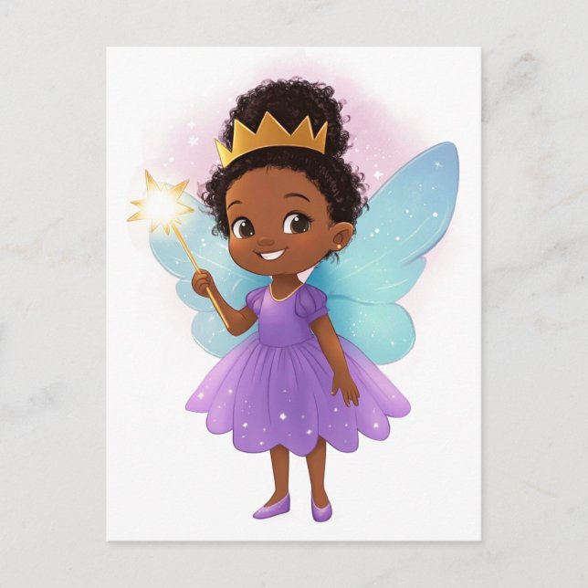 Black Fairy Girl Postcard  (Front)