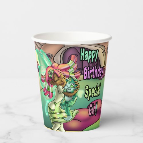 Black Fairy Lovely Birthday Paper Cups