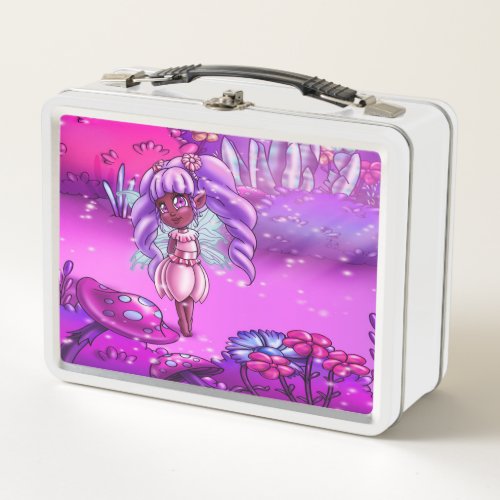 Black Fairy Metal Lunch Box