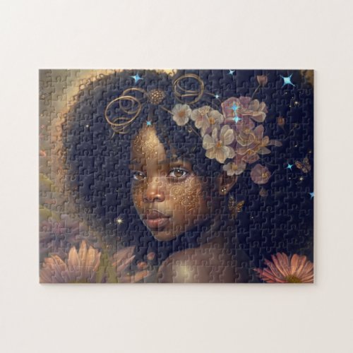 Black Fairy Princess Fantasy Art  Jigsaw Puzzle