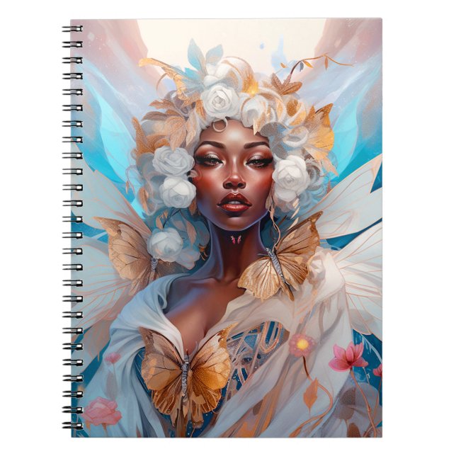 Black Fairy Queen Fantasy Art Notebook (Front)
