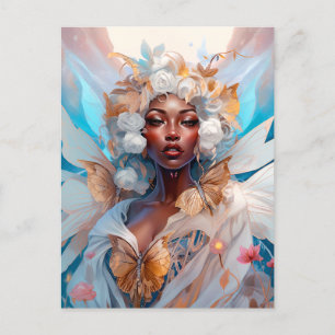 Black Fairy Queen Fantasy Art Postcard