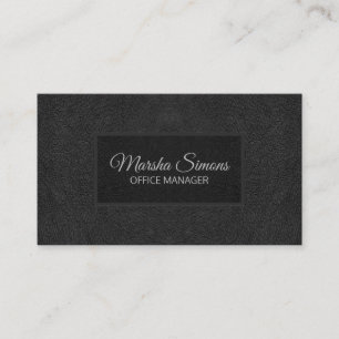 Black Fake Leather Business Card