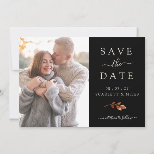 Black Fall Photo Save The Date