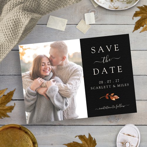 Black Fall Photo Save The Date