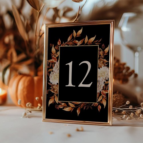 Black Fall Table Number