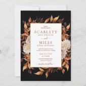 Black Fall Terracotta Watercolor Floral Wedding Invitation (Front)