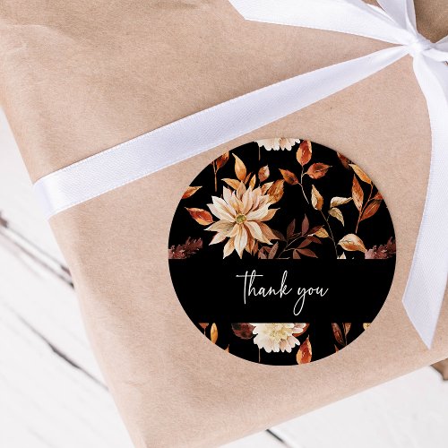 Black Fall Thank You Sticker