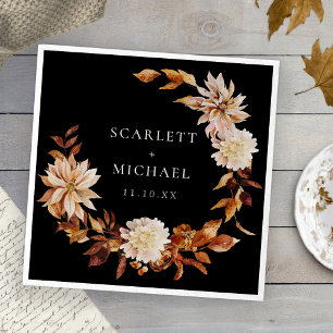 Black Fall Wedding Napkins