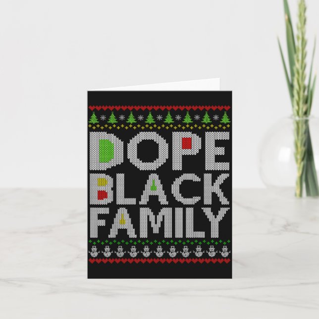Black Family 2025 Afro Christmas Tree Santa Pj Mat Card (Front)