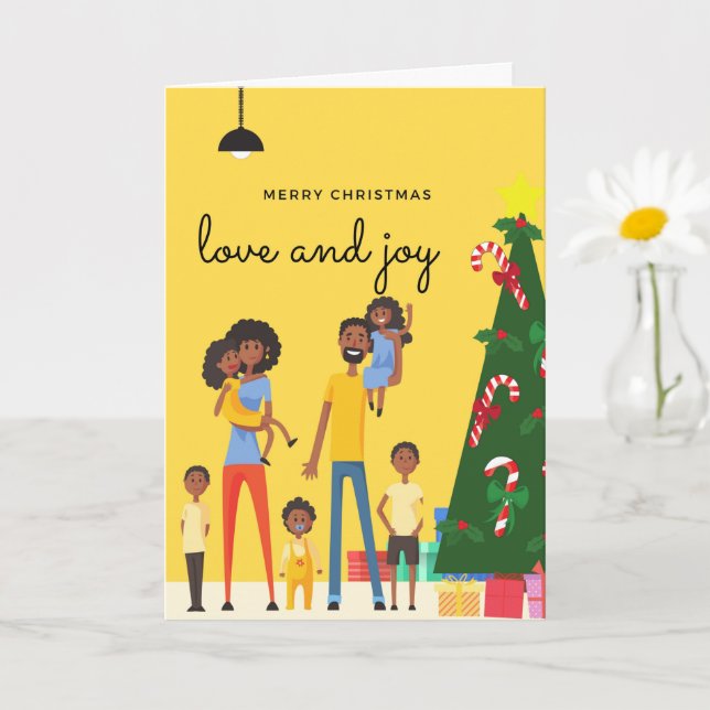 Black Family Christmas Card 002 (Small Plant)