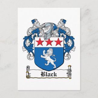 Black Family Crest Postcard