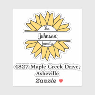 Black Family Name & Address Mailbox Personalized Sticker
