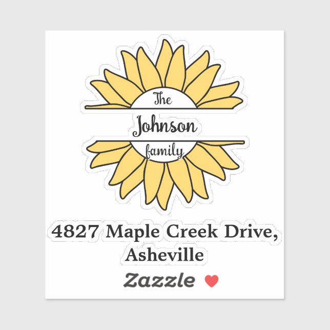 Black Family Name & Address Mailbox Personalized Sticker (Sheet)