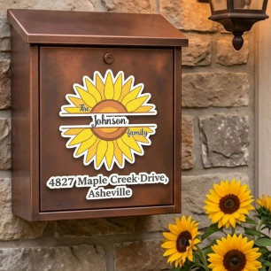 Black Family Name & Address Mailbox Personalized Sticker