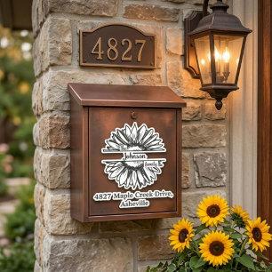 Black Family Name & Address Mailbox Personalized Sticker