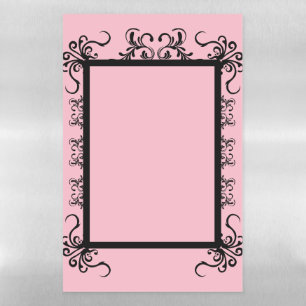 Black Fancy Frame on Pink Magnetic Dry Erase Sheet
