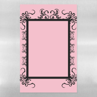 Black Fancy Frame on Pink Magnetic Dry Erase Sheet