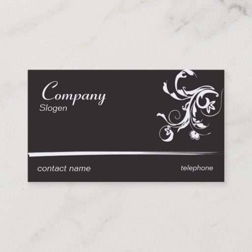 Customizable Black Fancy Swirls Business Card