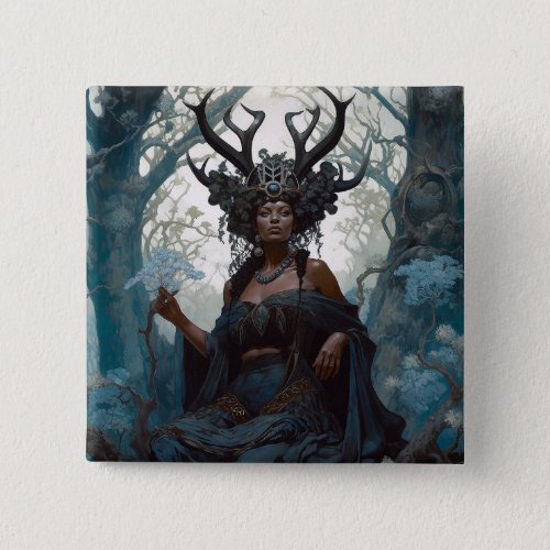 Black Fantasy Sorceress Magic Fantasy Button